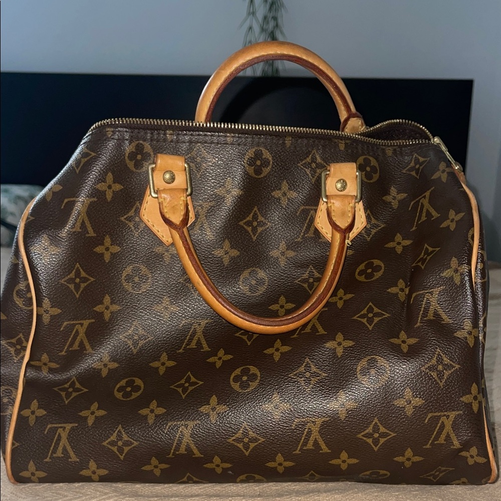 Louis Vuitton Dark Brown Monogram Speedy Canvas Bag